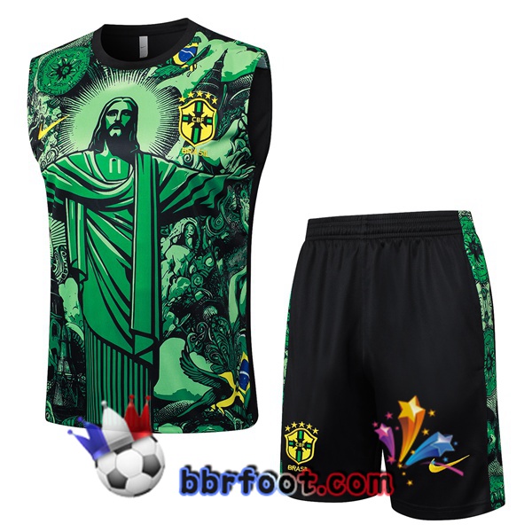 Gilet Foot Bresil + Shorts Vert 2024/2025