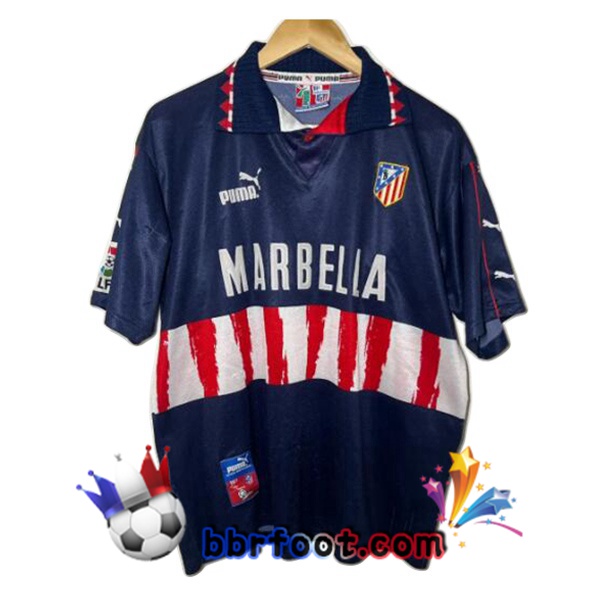 Maillot Foot Atletico Madrid Retro Exterieur Bleu 1997-1998 Maillot Foot Atletico Madrid Retro Exterieur Bleu 1997-1998