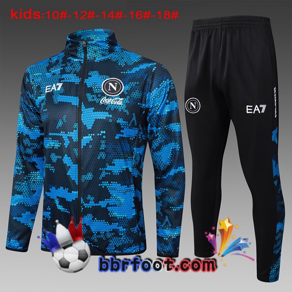 Ensemble Survetement Foot - Veste SSC Naples Enfant Bleu Royal 2024/2025