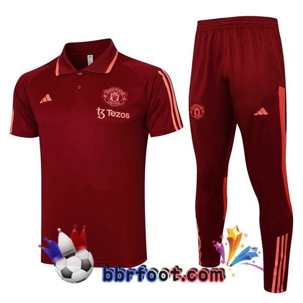 Polo Foot Manchester United + Pantalon Rouge 2024/2025 Polo Foot Manchester United + Pantalon Rouge 2024/2025