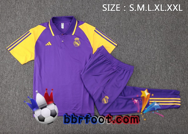 Polo Foot Real Madrid + Pantalon Pourpre 2024/2025