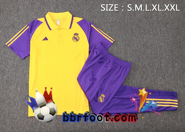 Polo Foot Real Madrid + Pantalon Jaune 2024/2025