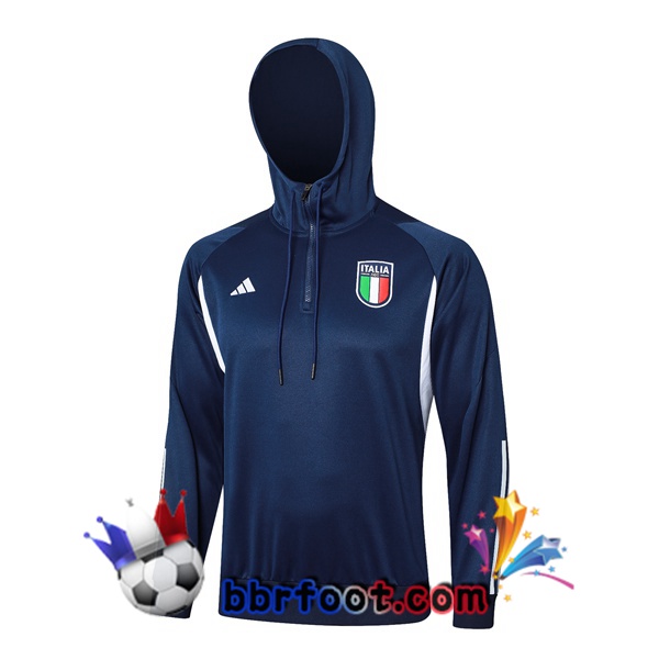 Sweat A Capuche Italie Bleu Royal 2024/2025