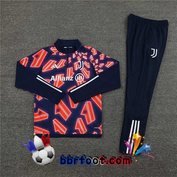 Survetement Foot Juventus Rouge Bleu Royal 2024/2025