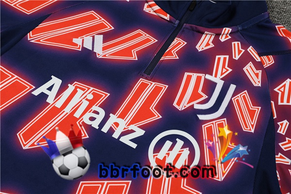 Survetement Foot Juventus Rouge Bleu Royal 2024/2025