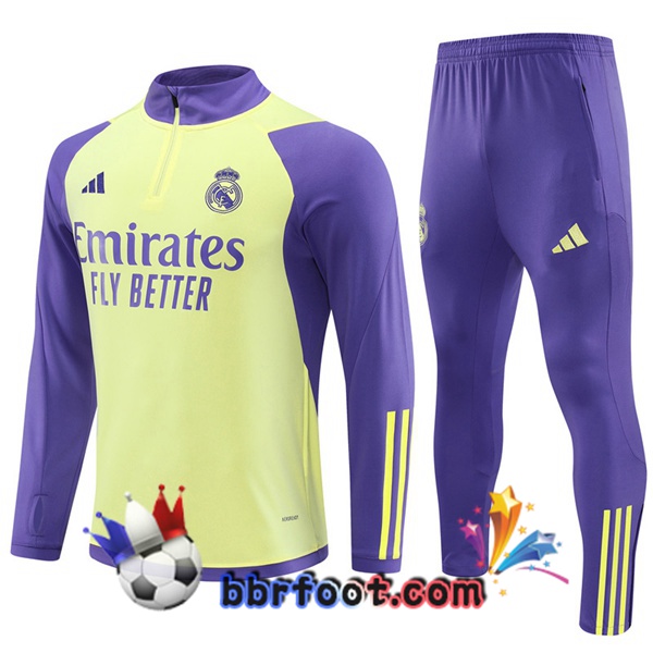 Survetement Foot Real Madrid Jaune Pourpre 2024/2025