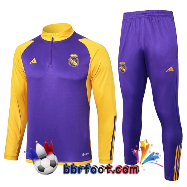 Survetement Foot Real Madrid Pourpre Jaune 2024/2025