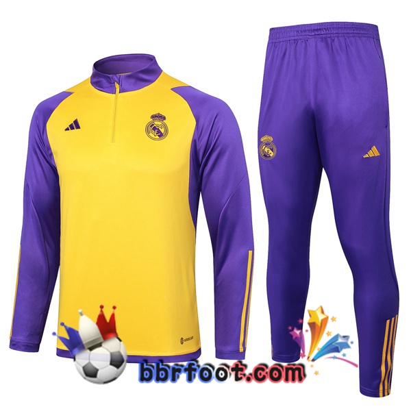 Survetement Foot Real Madrid Jaune Pourpre 2024/2025