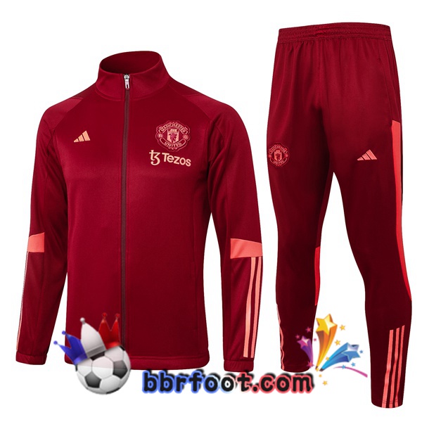 Survetement Foot - Veste Manchester United Rouge 2024/2025