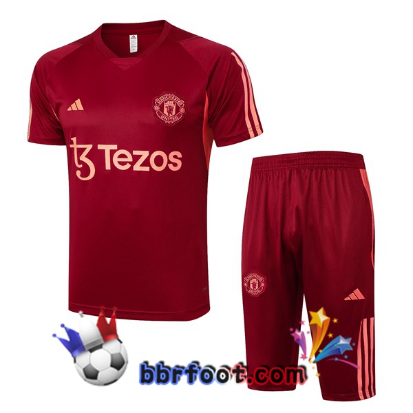 Ensemble Training T-Shirts Manchester United + Shorts Rouge 2024/2025