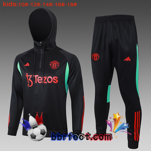Survetement Foot - Coupe Vent Manchester United Enfant Noir 2024/2025