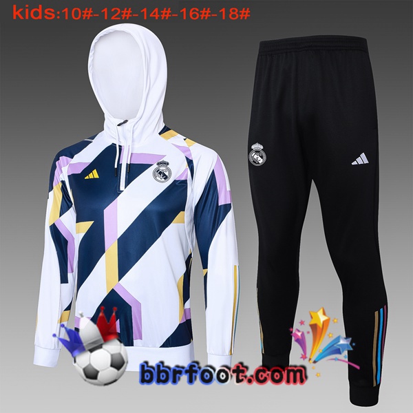Survetement Foot - Coupe Vent Real Madrid Enfant Blanc 2024/2025