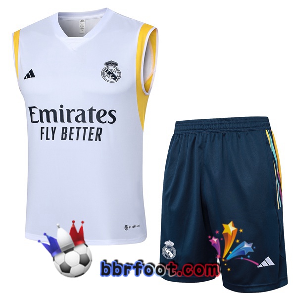 Gilet Foot Real Madrid + Shorts Blanc 2024/2025