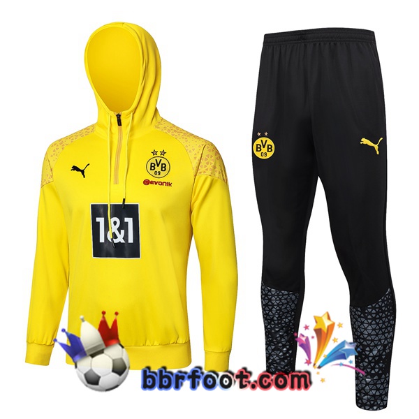 Survetement Foot - Sweat A Capuche Dortmund BVB Jaune 2024/2025