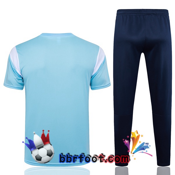 Ensemble Training T-Shirts Manchester City + Pantalon Bleu 2024/2025
