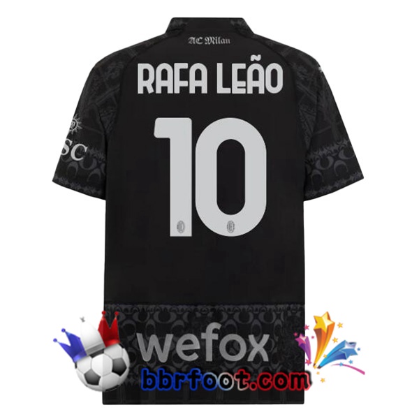 Maillot Foot AC Milan (Rafa Leão 10) Quatrieme Noir 2023/2024