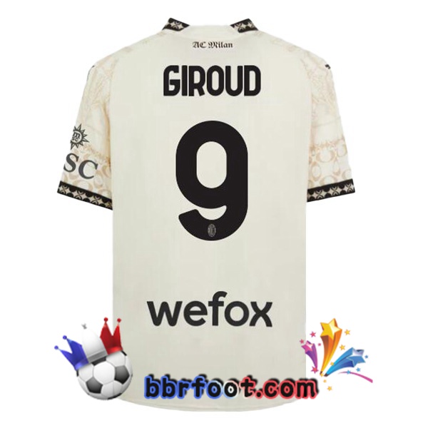 Maillot Foot AC Milan (Giroud 9) Quatrieme Jaune 2023/2024