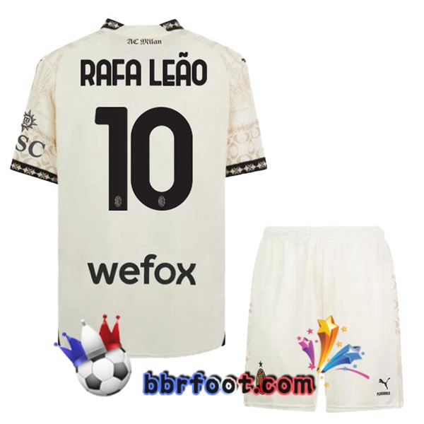 Maillot Foot AC Milan (Rafa Leão 10) Enfant Quatrieme Jaune 2023/2024