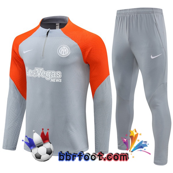Survetement Foot Inter Milan Gris Orange 2024/2025 Survetement Foot Inter Milan Gris Orange 2024/2025
