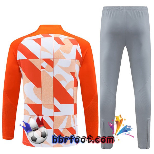 Survetement Foot Inter Milan Blanc Orange 2024/2025