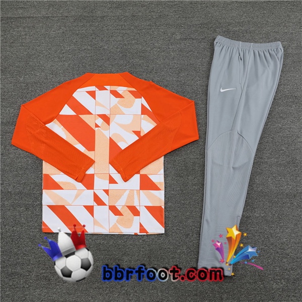 Survetement Foot Inter Milan Blanc Orange 2024/2025