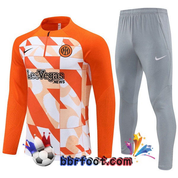 Survetement Foot Inter Milan Blanc Orange 2024/2025
