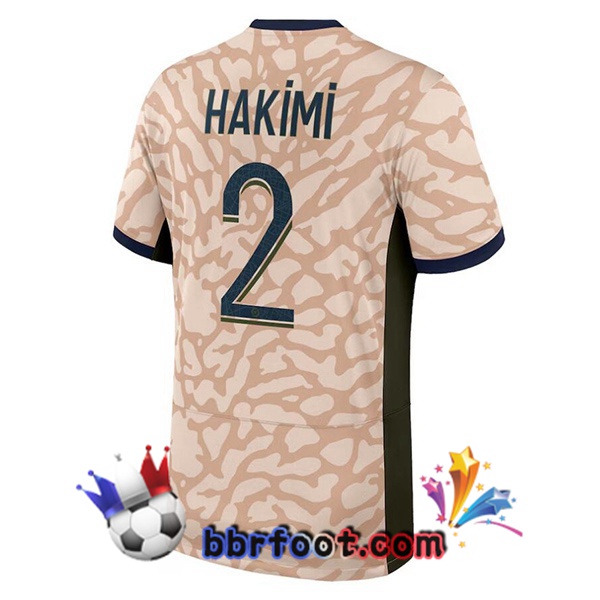 Maillot Foot Paris PSG (Hakimi 2) Quatrieme Rose 2023/2024
