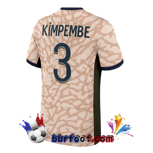 Maillot Foot Paris PSG (Kimpembe 3) Quatrieme Rose 2023/2024