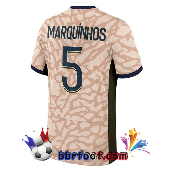 Maillot Foot Paris PSG (Marquinhos 5) Quatrieme Rose 2023/2024