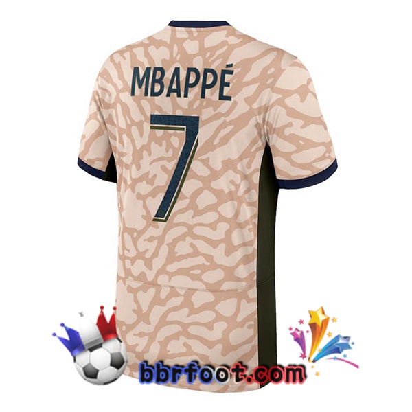 Maillot Foot Paris PSG (Mbappé 7) Quatrieme Rose 2023/2024