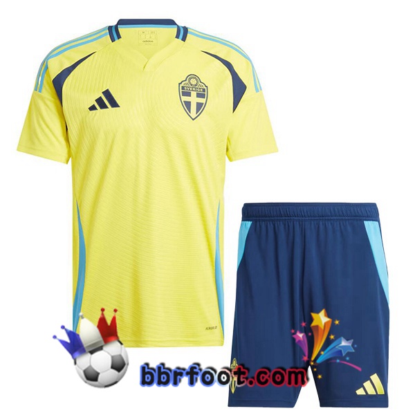 Maillots Equipe De Suede Enfant Domicile Jaune 2024/2025