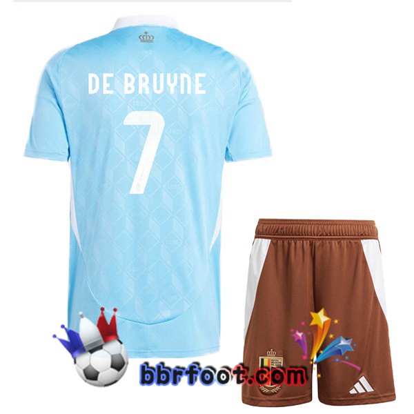 Maillots Equipe De Belgique (DE BRUYNE 7) Enfant Exterieur Bleu 2024/2025