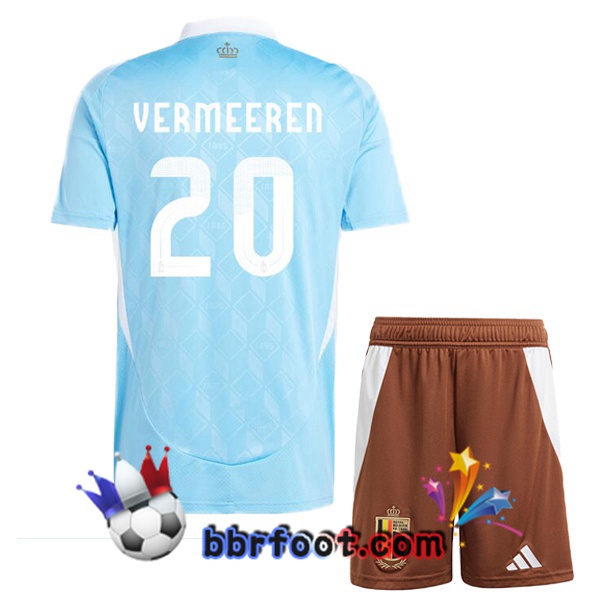 Maillots Equipe De Belgique (VERMEEREN 20) Enfant Exterieur Bleu 2024/2025