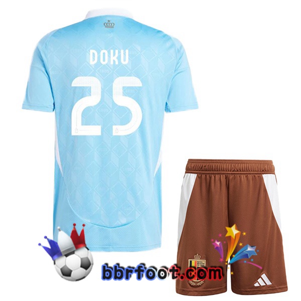 Maillots Equipe De Belgique (DOKU 25) Enfant Exterieur Bleu 2024/2025
