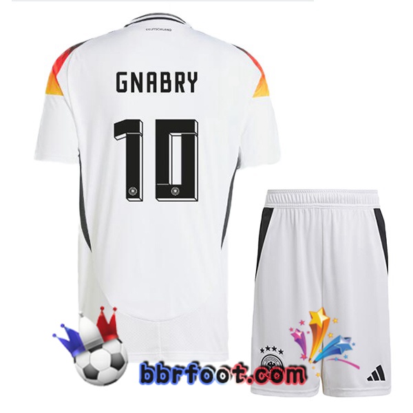 Maillots Equipe De Allemagne (GNABRY 10) Enfant Domicile Blanc 2024/2025