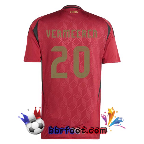 Maillots Equipe De Belgique (VERMEEREN 20) Domicile Rouge 2024/2025