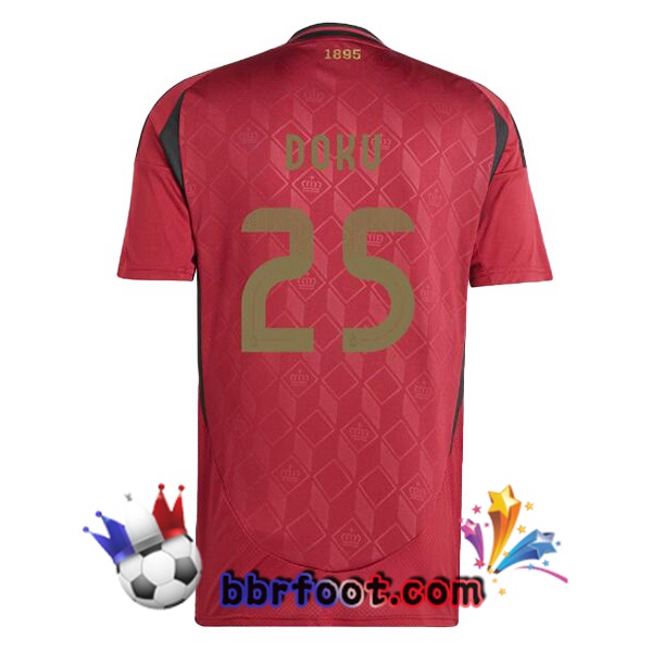 Maillots Equipe De Belgique (DOKU 25) Domicile Rouge 2024/2025