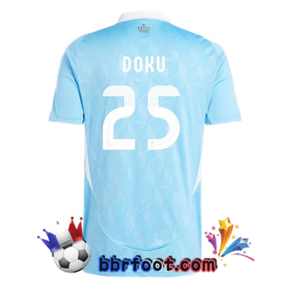 Maillots Equipe De Belgique (DOKU 25) Exterieur Bleu 2024/2025