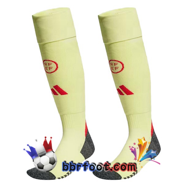 Chaussettes Foot Espagne Exterieur Jaune 2024/2025