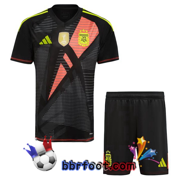Maillots Equipe De Argentine Enfant Gardien de but Noir 2024/2025