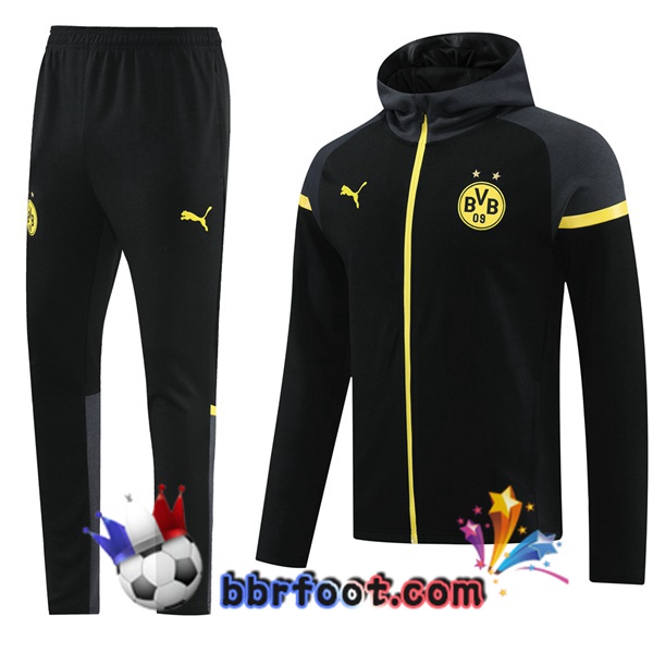 Survetement Foot - Sweat A Capuche Dortmund BVB Noir 2024/2025