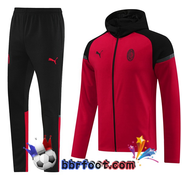 Survetement Foot - Sweat A Capuche AC Milan Rouge 2024/2025