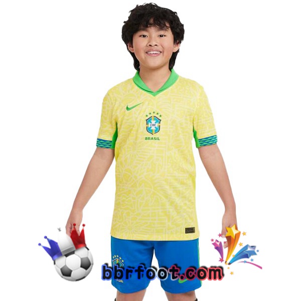 Maillots Equipe De Bresil Enfant Domicile Jaune 2024/2025