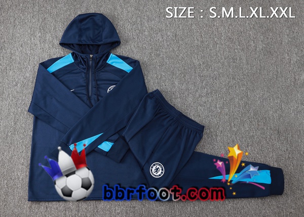 Survetement Foot - Sweat A Capuche FC Chelsea Bleu Royal 2024/2025