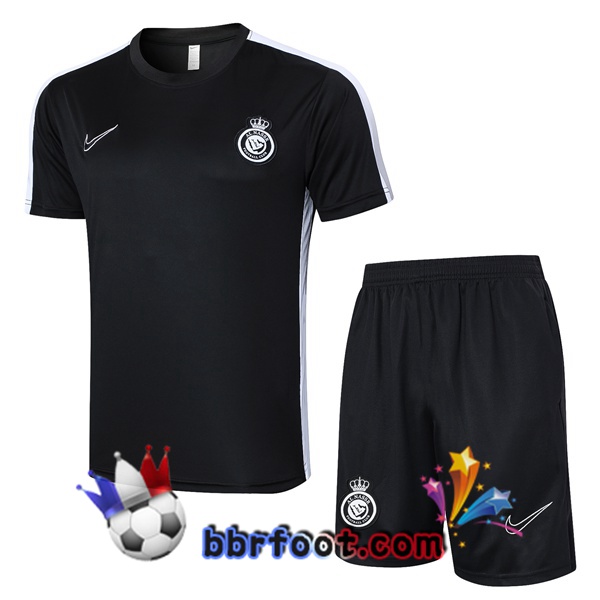 Ensemble Training T-Shirts Al-Nassr FC + Shorts Noir 2024/2025