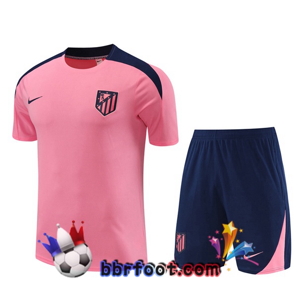 Ensemble Training T-Shirts Atletico Madrid + Shorts Rose 2024/2025