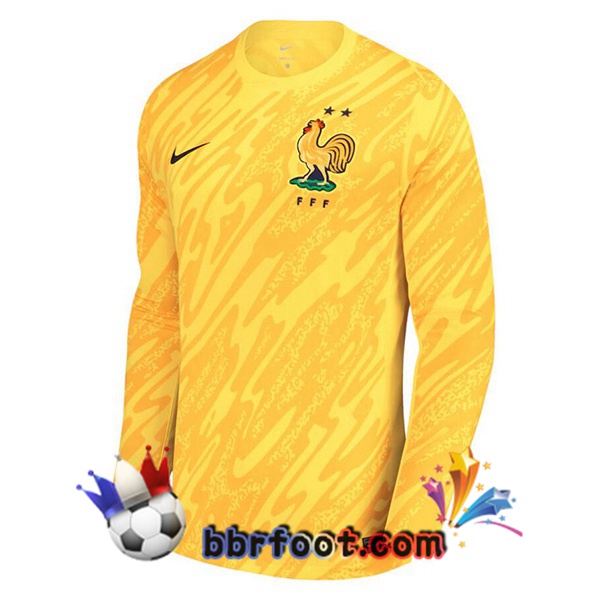 Maillots Equipe De France Gardien de but Manche longue Jaune 2024/2025