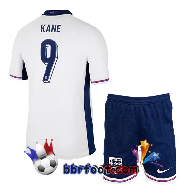 Maillots Equipe De Angleterre (Kane 9) Enfant Domicile Blanc 2024/2025