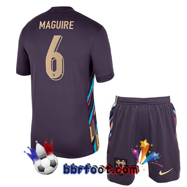 Maillots Equipe De Angleterre (Maguire 6) Enfant Exterieur Pourpre 2024/2025