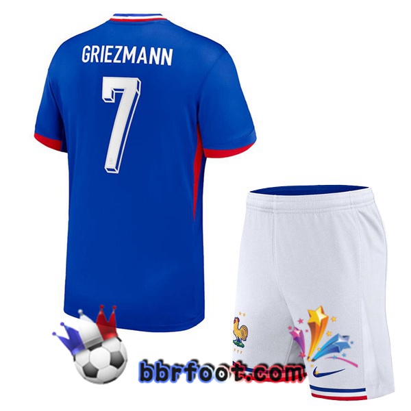 Maillots Equipe De France (GRIEZMANN 7) Enfant Domicile Bleu 2024/2025